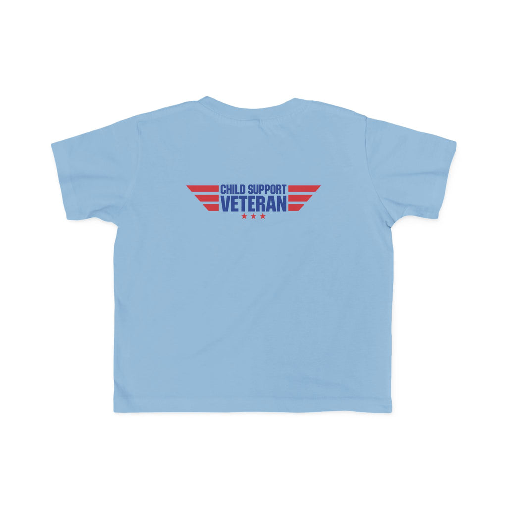 Toddler Tee - "My Dad Child Support Veteran" Patriotic Military Kids Shirt