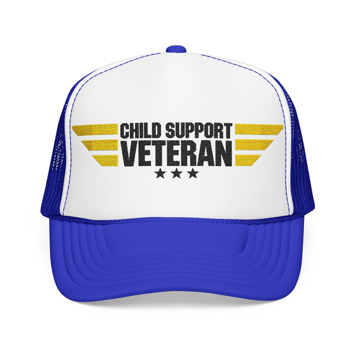 Veteran Wings Trucker Hat — Distressed 'Proud Support Veteran' Foam Cap