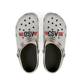 CSV Logo Foam Clogs — White EVA Slip-On Shoes