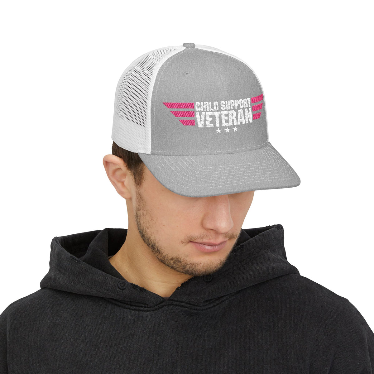 Embroidered Trucker Cap — Retro Winged Logo Snapback