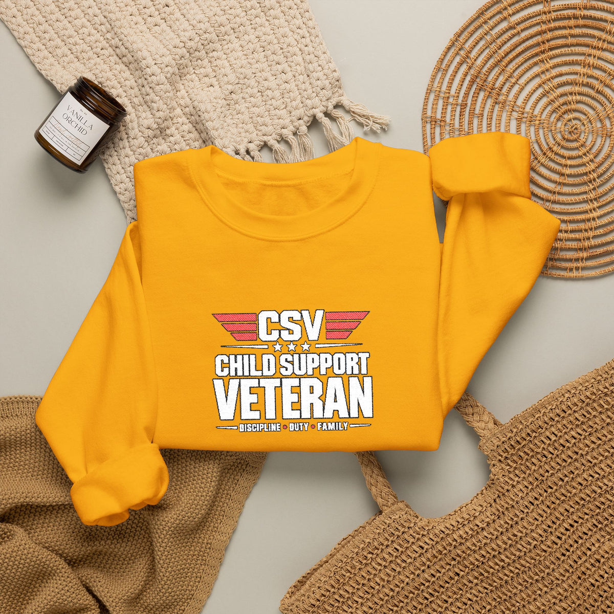 Veteran Dad Sweatshirt — Distressed USA Proud Veteran Crewneck
