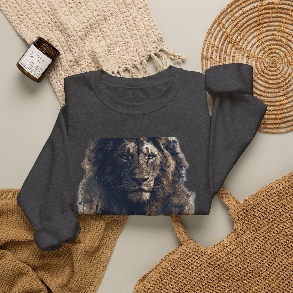 Crewneck Sweatshirt — Child Support Veteran Lion Graphic