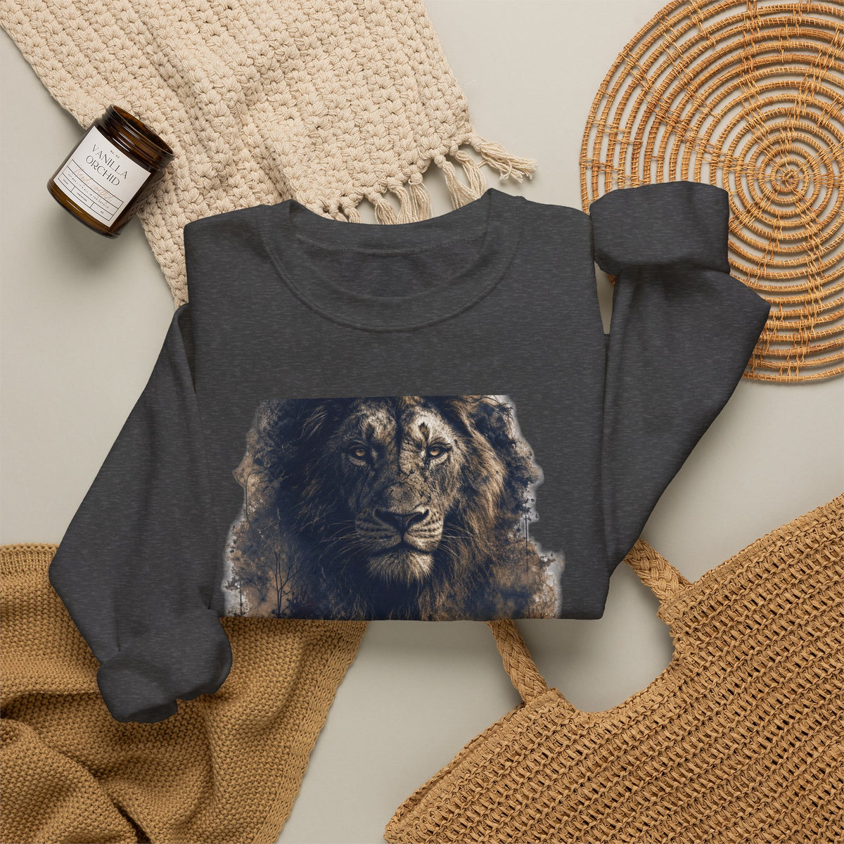 Crewneck Sweatshirt — Child Support Veteran Lion Graphic