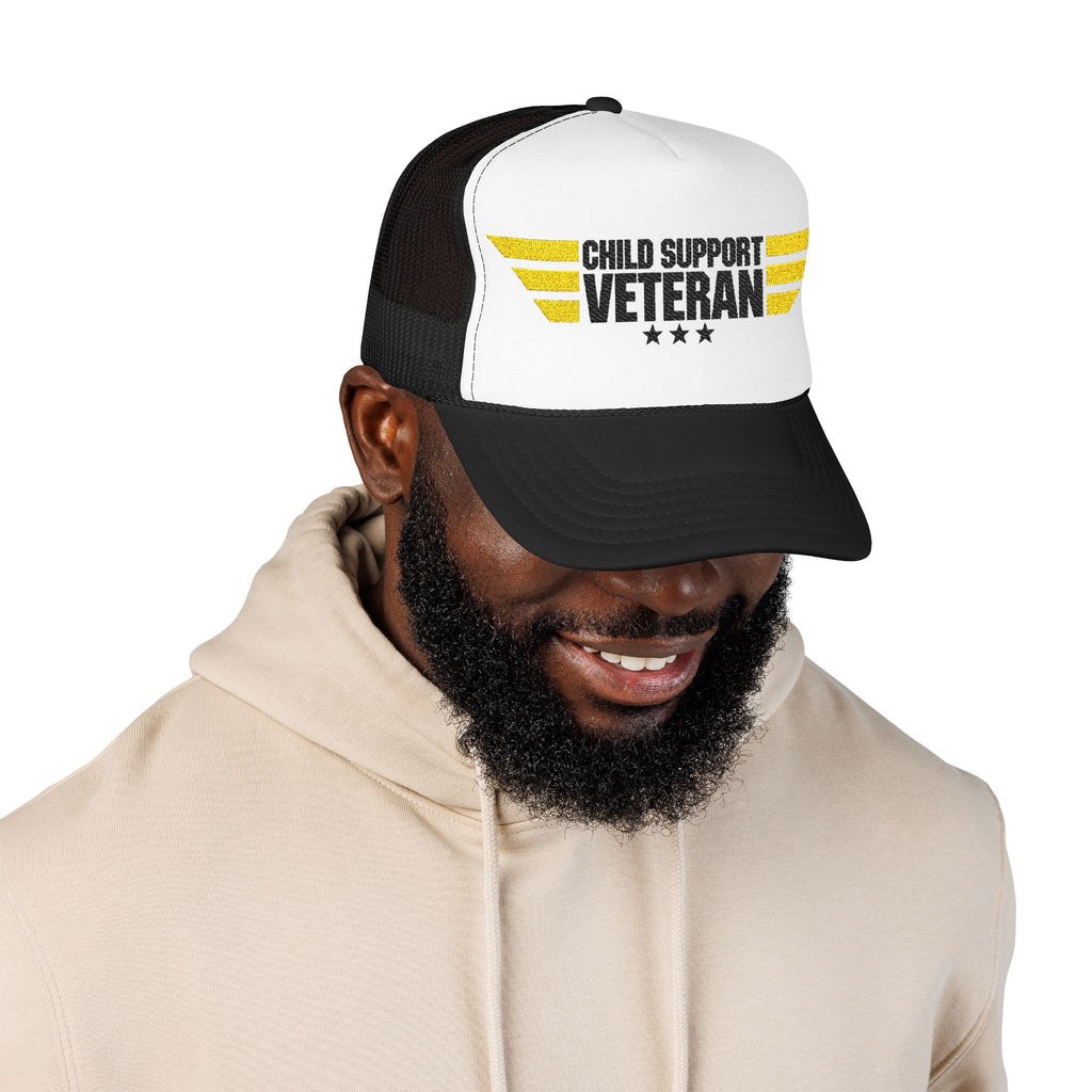 Veteran Wings Trucker Hat — Distressed 'Proud Support Veteran' Foam Cap