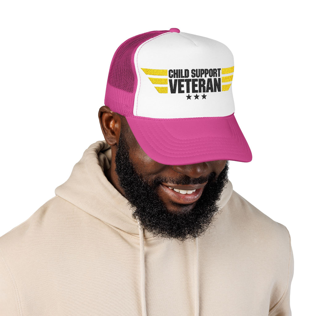 Veteran Wings Trucker Hat — Distressed 'Proud Support Veteran' Foam Cap