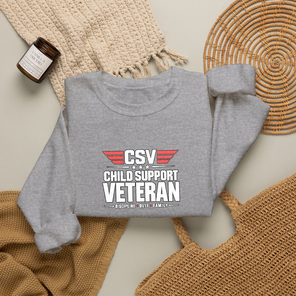 Veteran Dad Sweatshirt — Distressed USA Proud Veteran Crewneck