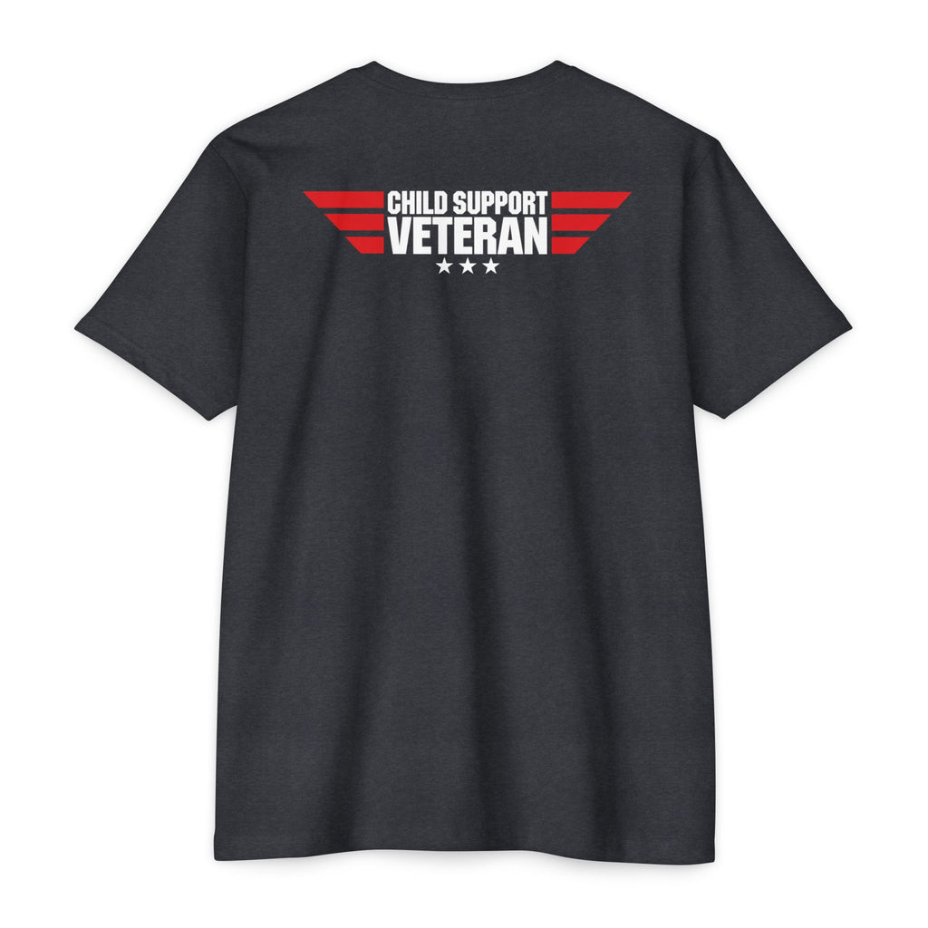 Child Support Veteran T-Shirt — "Real Parents Show Up" Patriotic Dad Shirt