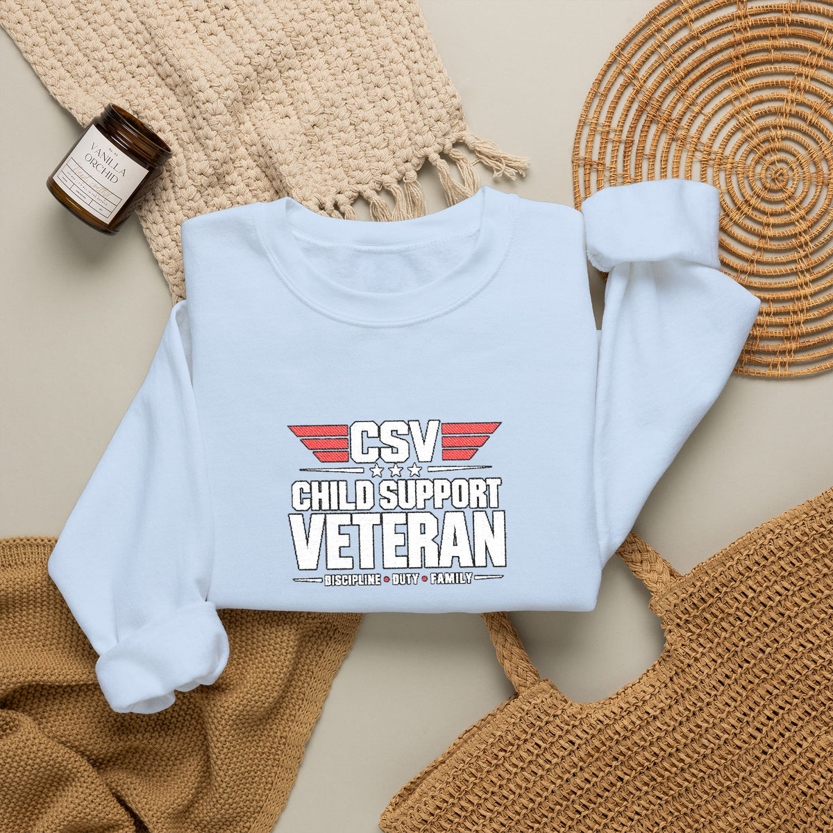 Veteran Dad Sweatshirt — Distressed USA Proud Veteran Crewneck