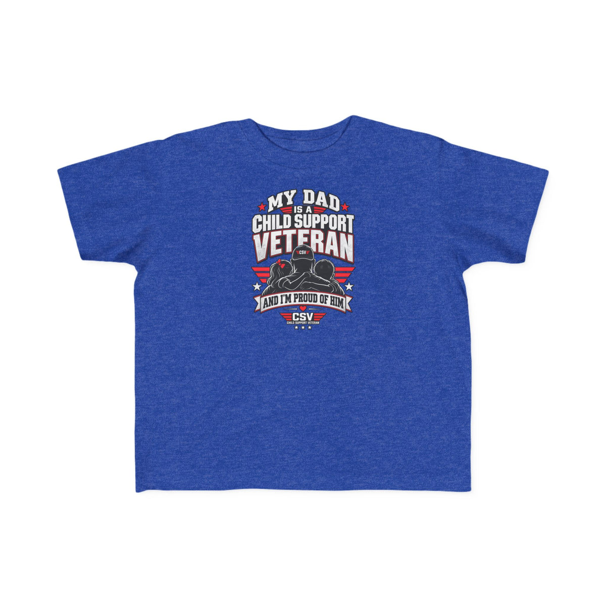 Toddler Tee - "My Dad Child Support Veteran" Patriotic Military Kids Shirt