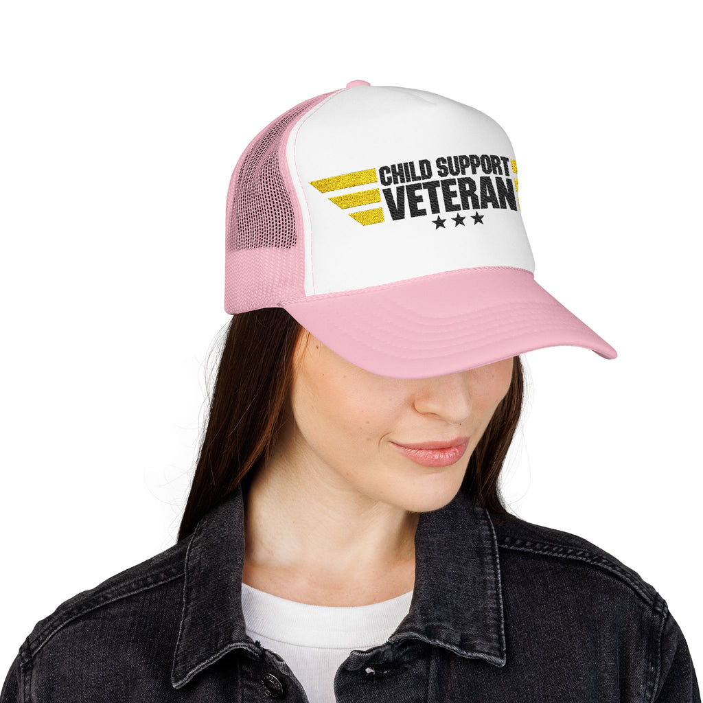 Veteran Wings Trucker Hat — Distressed 'Proud Support Veteran' Foam Cap