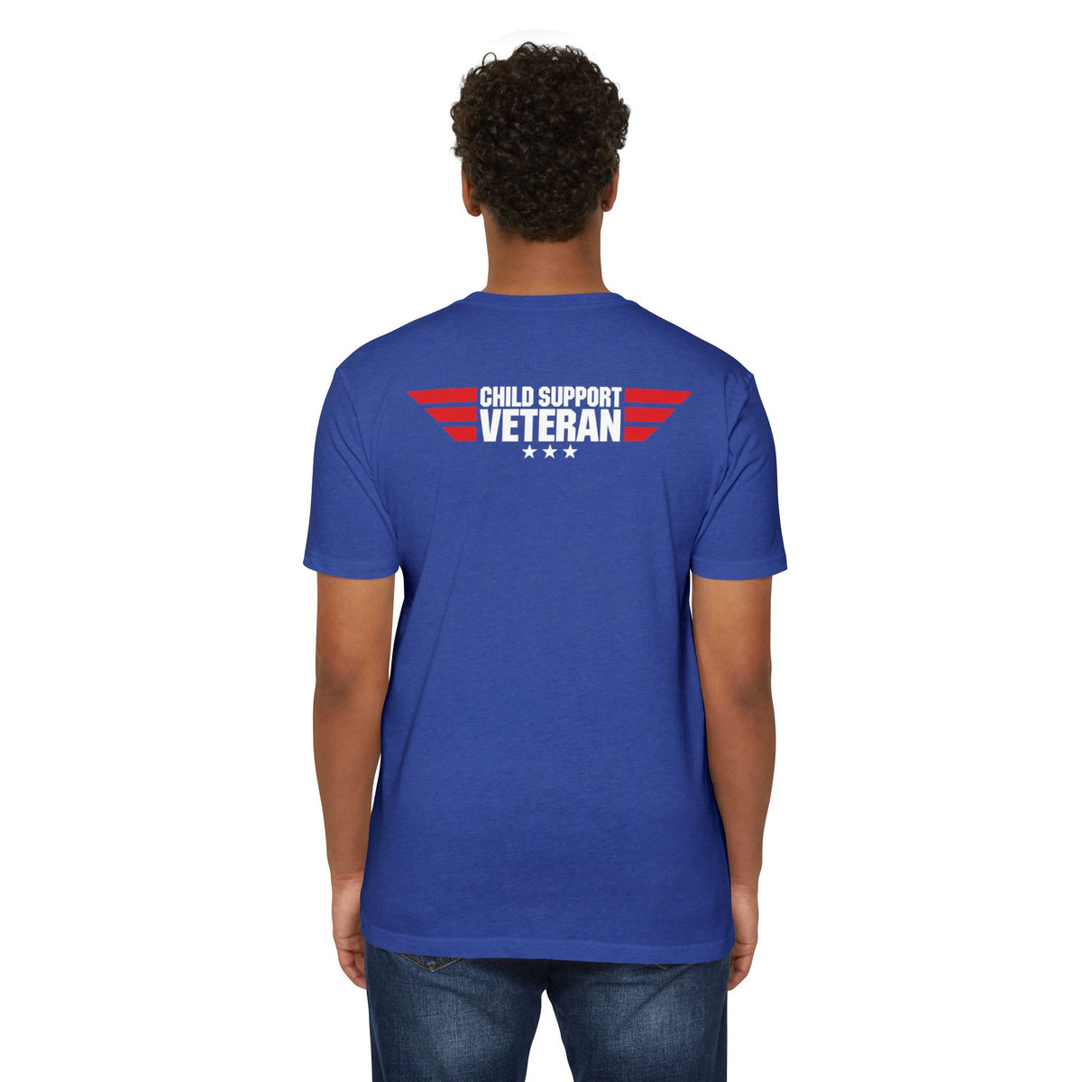 Child Support Veteran T-Shirt — "Real Parents Show Up" Patriotic Dad Shirt