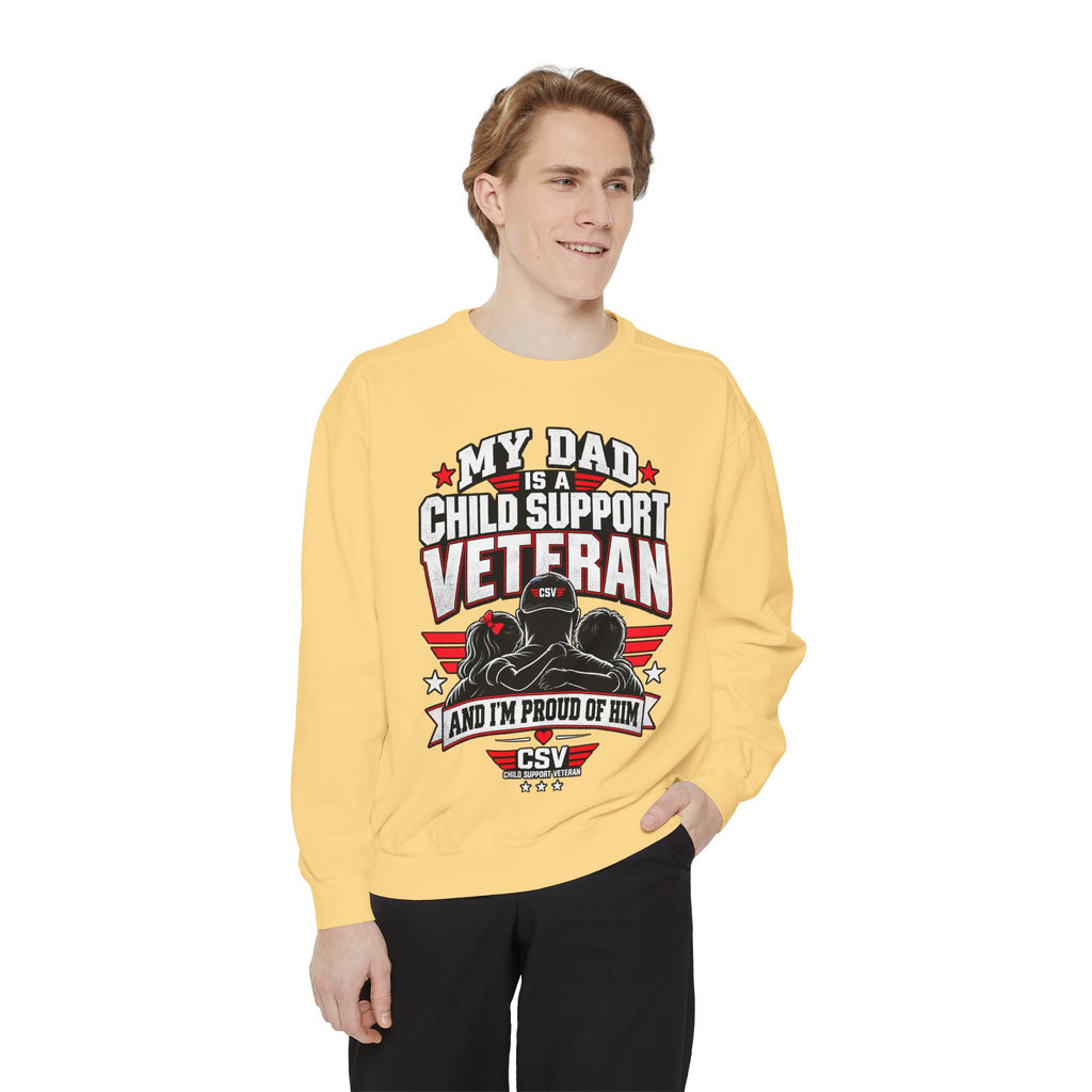 Child Support Veteran Sweatshirt – “My Dad Is A Child Support Veteran” Patriotic Crewneck