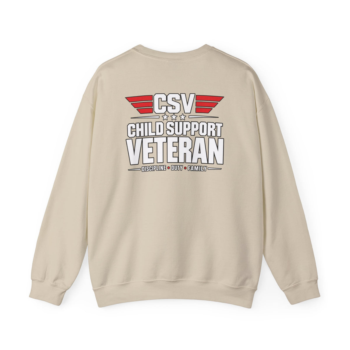 Child Support Veteran Crewneck Sweatshirt — CSV Emblem Pullover