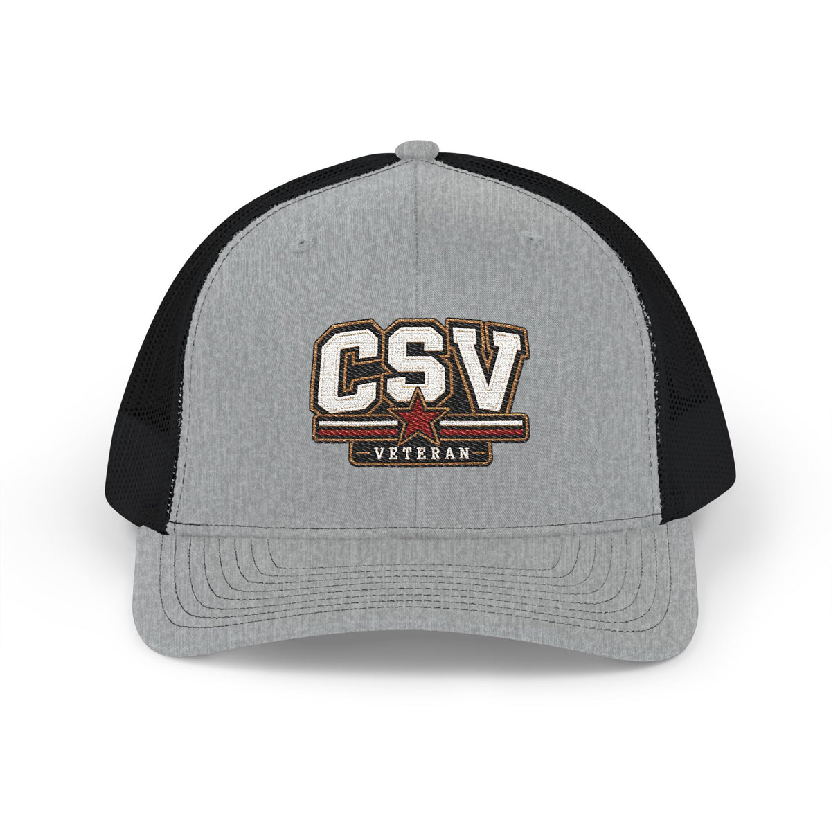 CSV Veteran Trucker Cap — Embroidered Patriotic Snapback