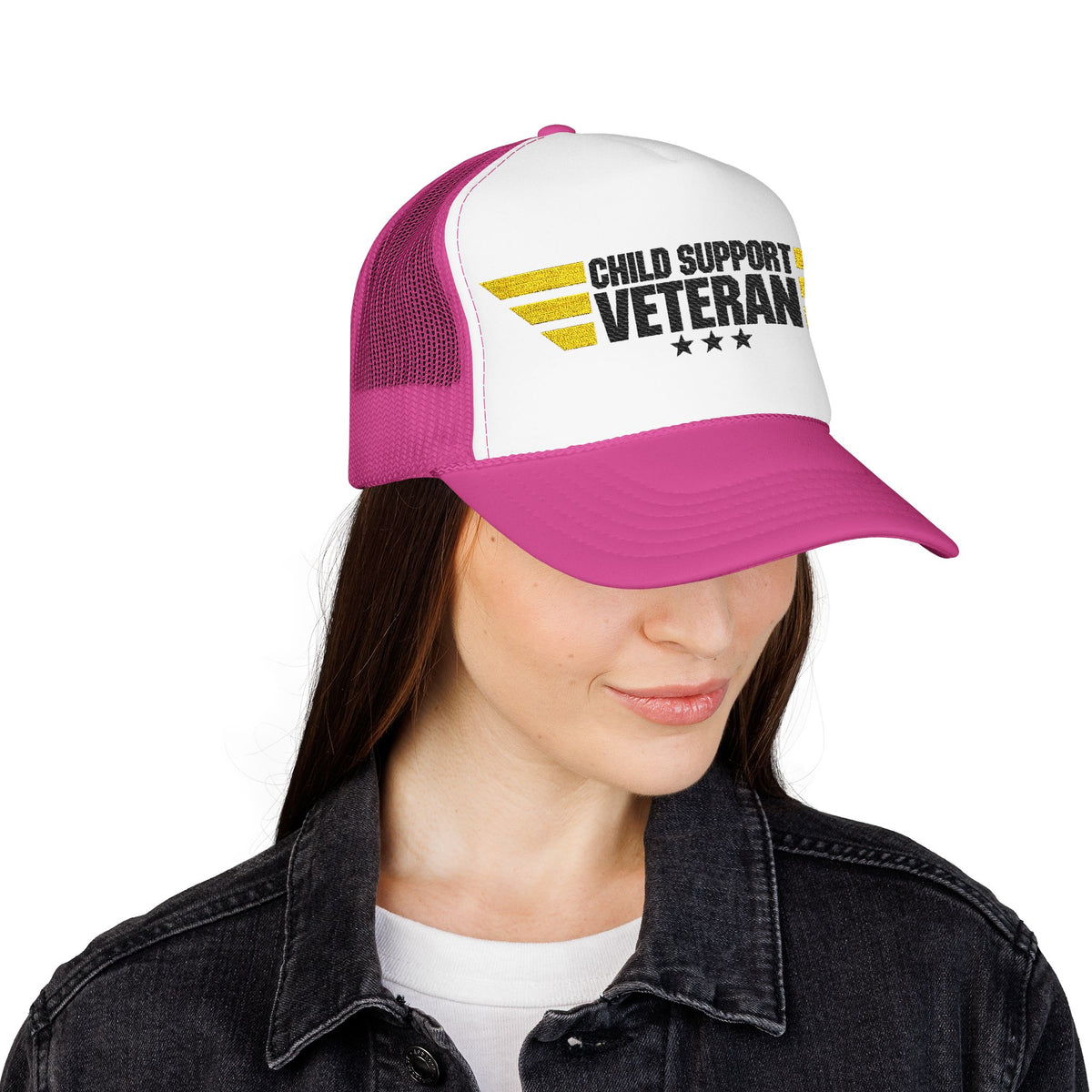 Veteran Wings Trucker Hat — Distressed 'Proud Support Veteran' Foam Cap