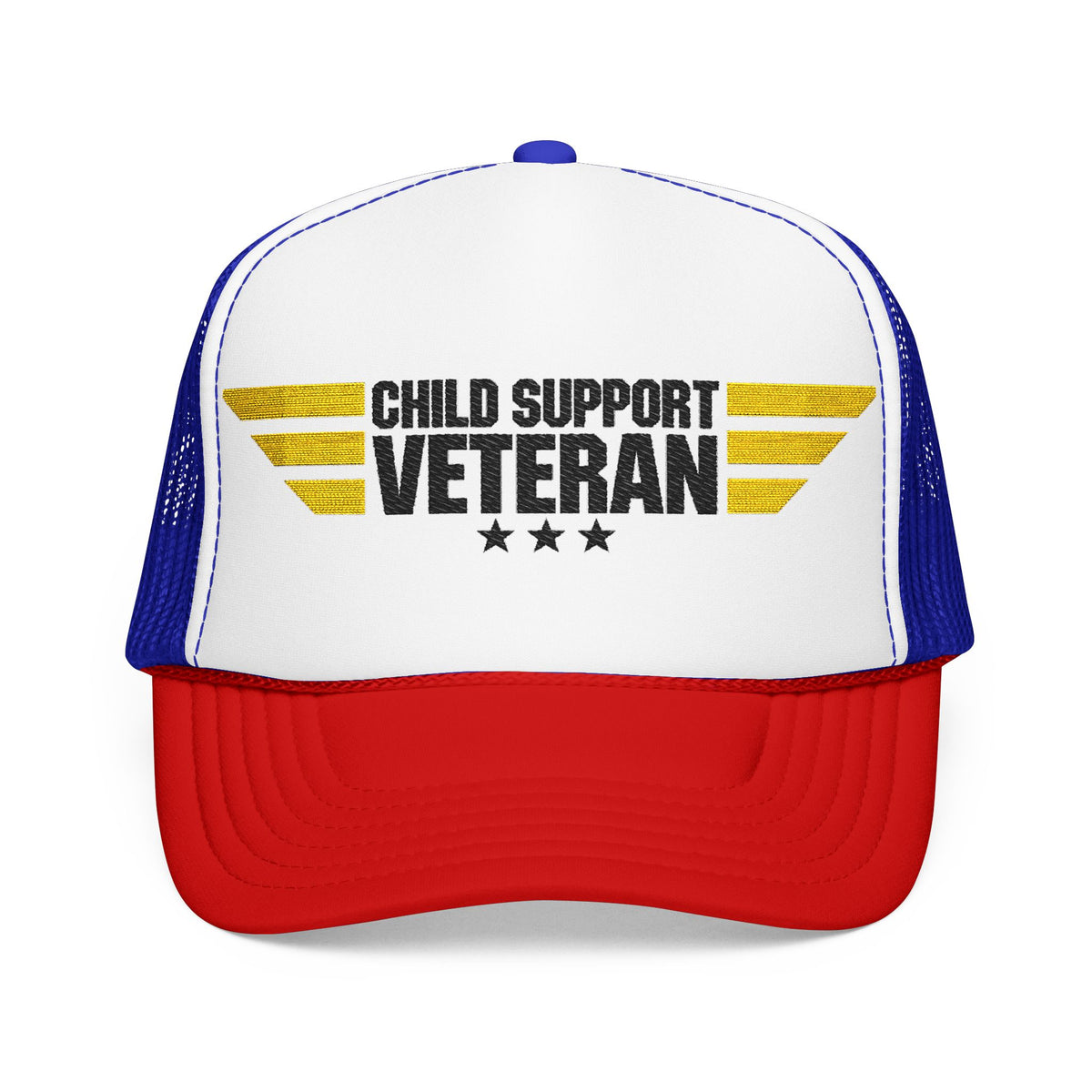 Veteran Wings Trucker Hat — Distressed 'Proud Support Veteran' Foam Cap