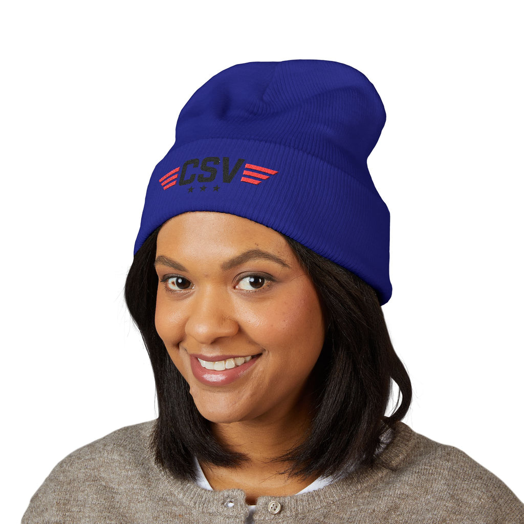 CSV  Embroidered Beanie – Classic Cuffed Winter Hat