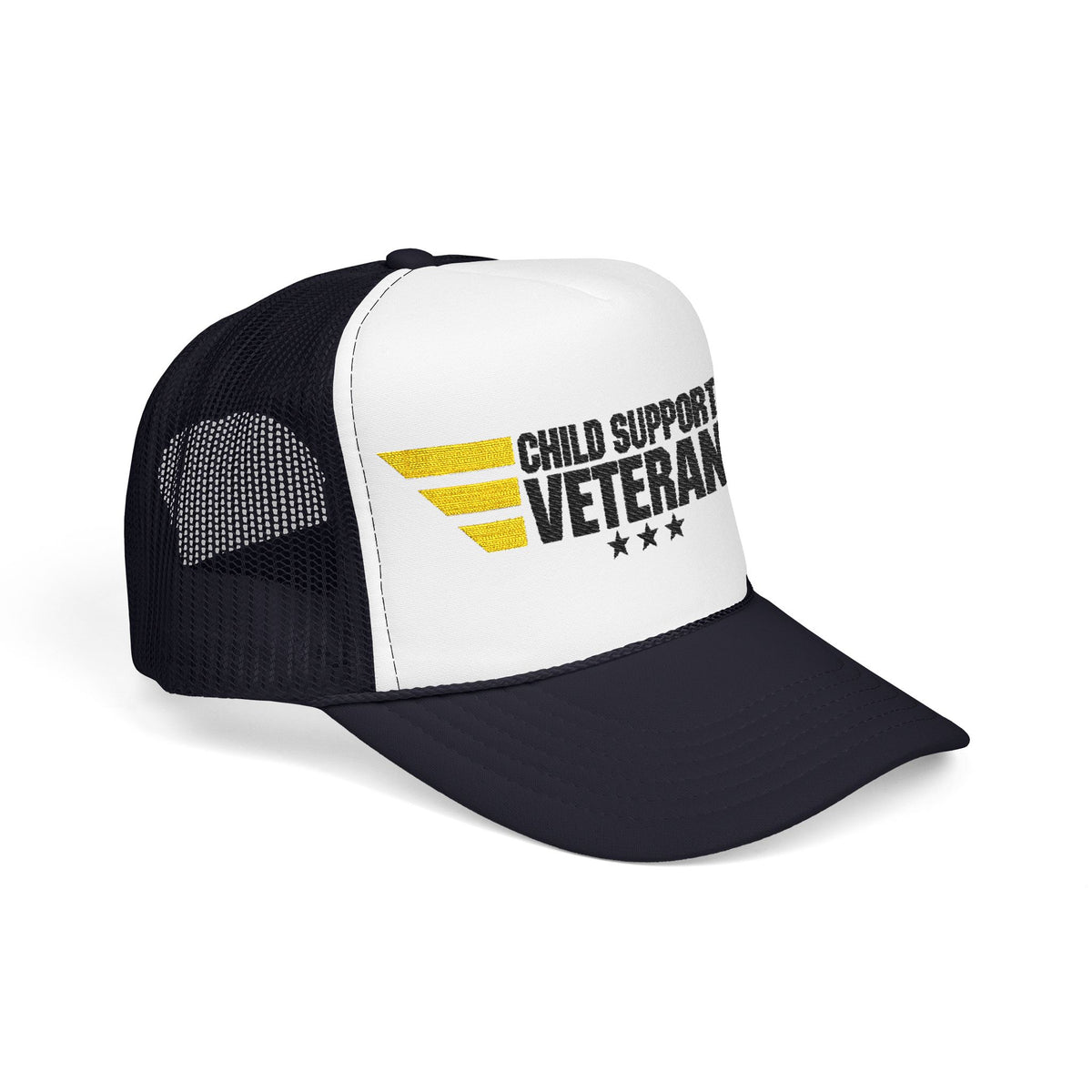 Veteran Wings Trucker Hat — Distressed 'Proud Support Veteran' Foam Cap