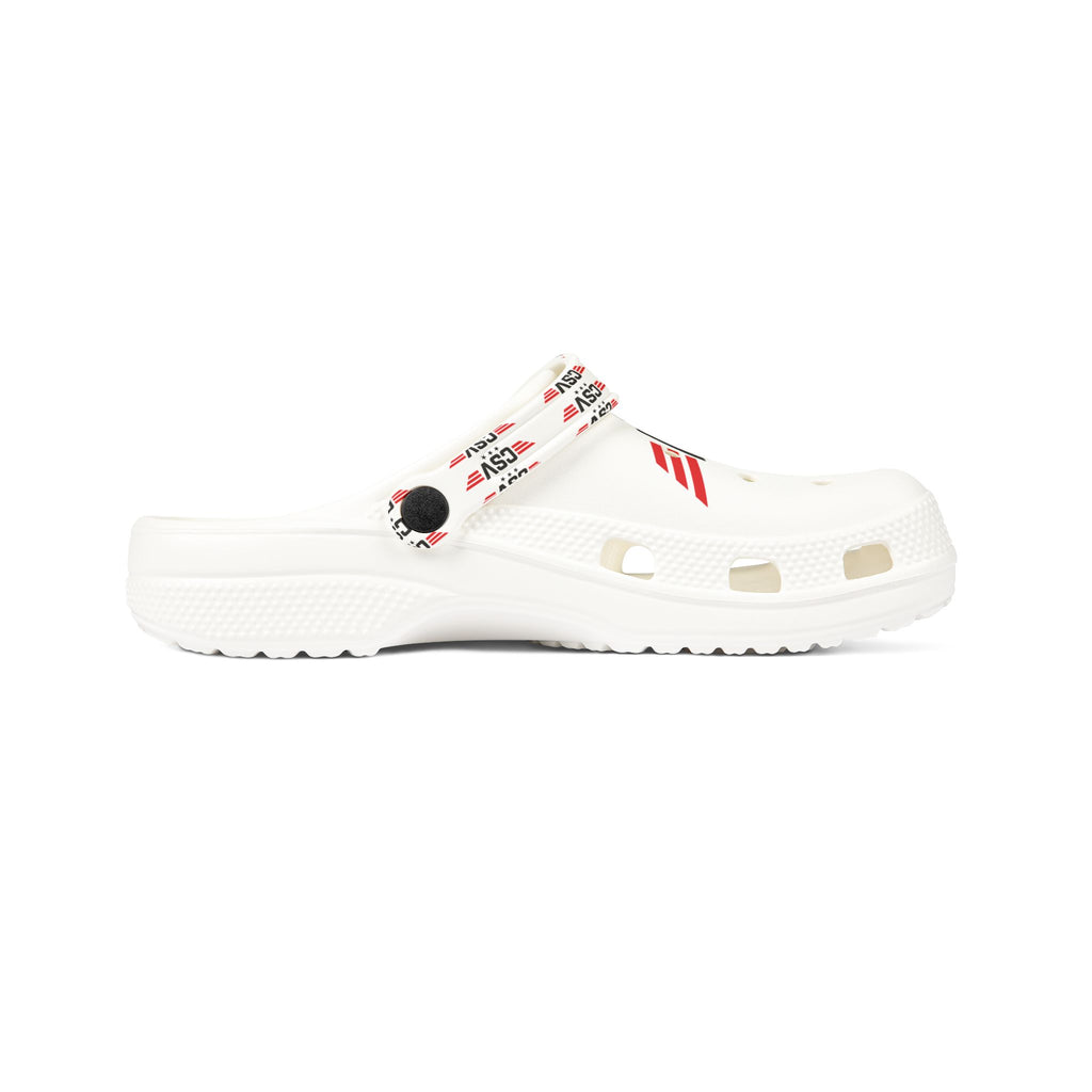 CSV Logo Foam Clogs — White EVA Slip-On Shoes