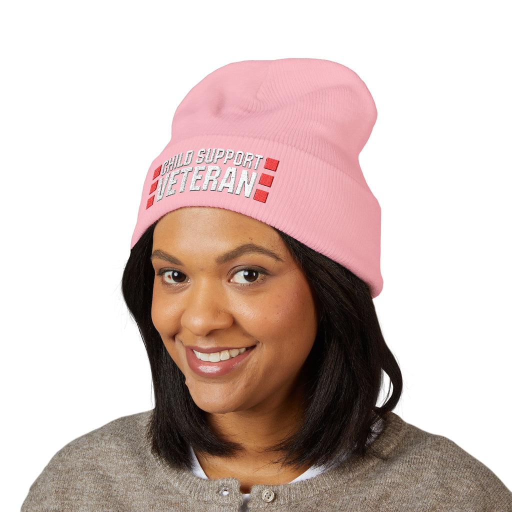 childsupportveteran Embroidered Beanie – Classic Cuffed Winter Hat