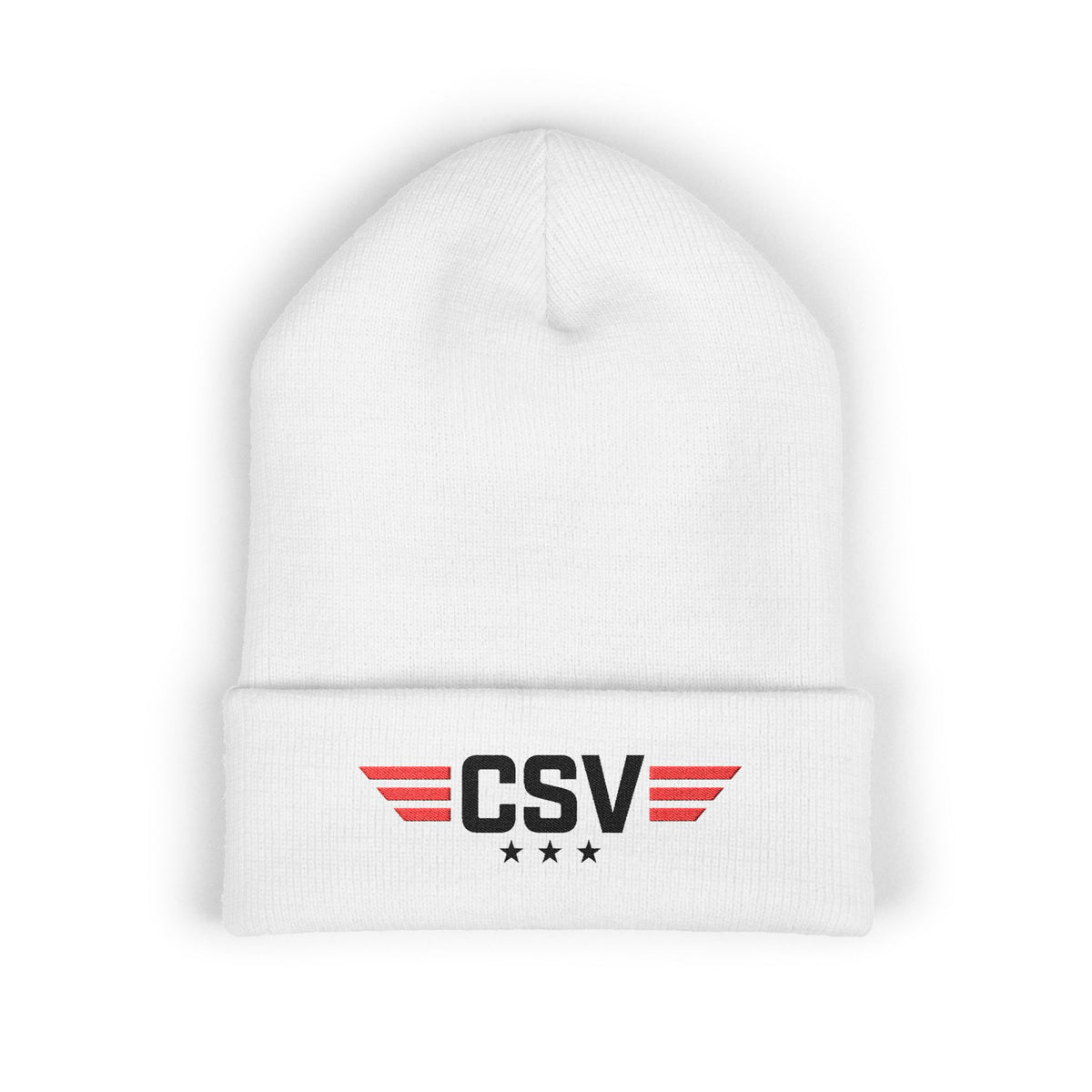 CSV  Embroidered Beanie – Classic Cuffed Winter Hat