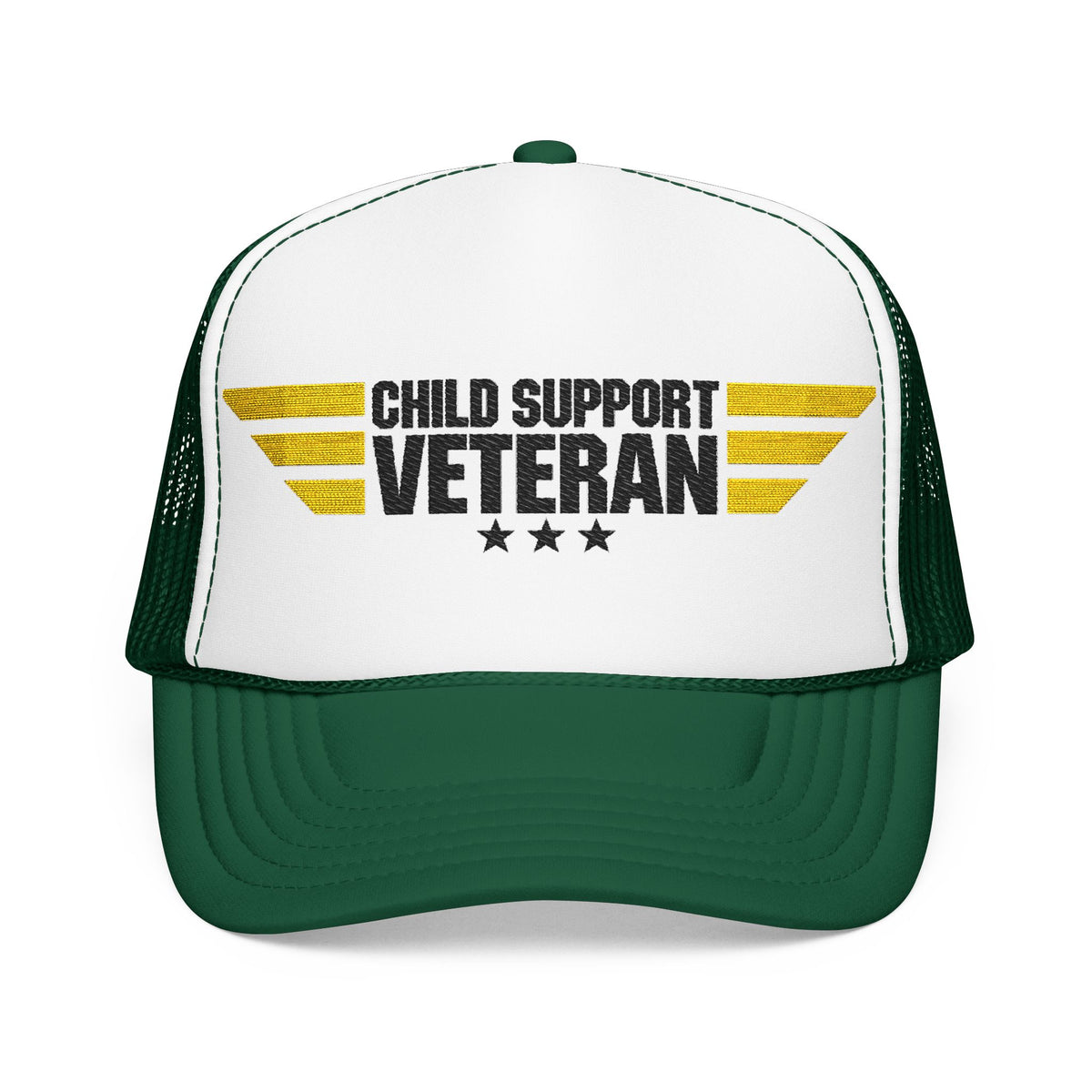 Veteran Wings Trucker Hat — Distressed 'Proud Support Veteran' Foam Cap