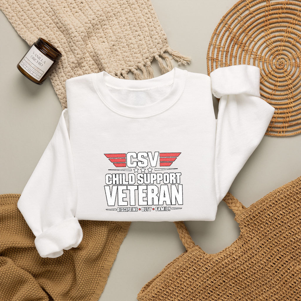 Veteran Dad Sweatshirt — Distressed USA Proud Veteran Crewneck