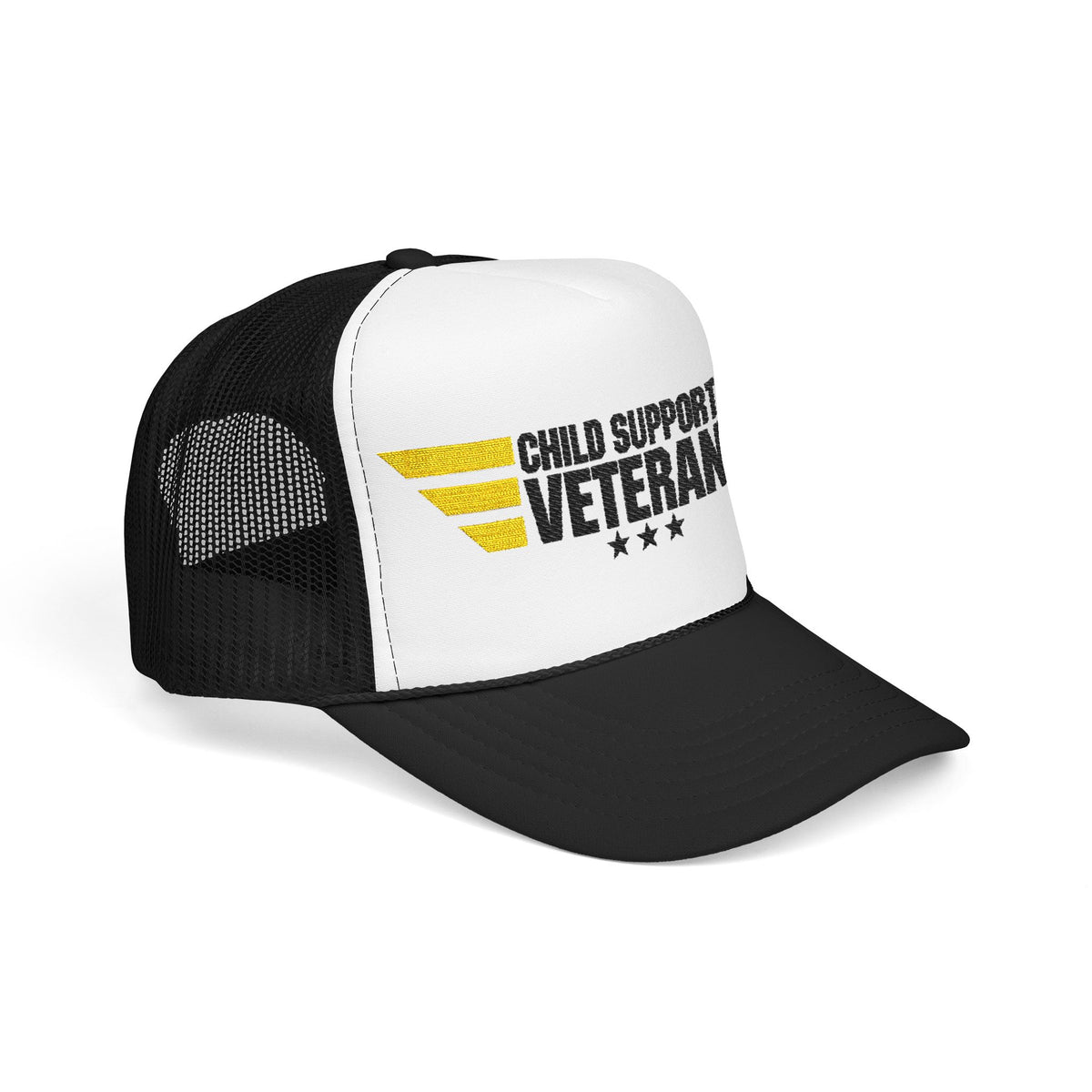 Veteran Wings Trucker Hat — Distressed 'Proud Support Veteran' Foam Cap