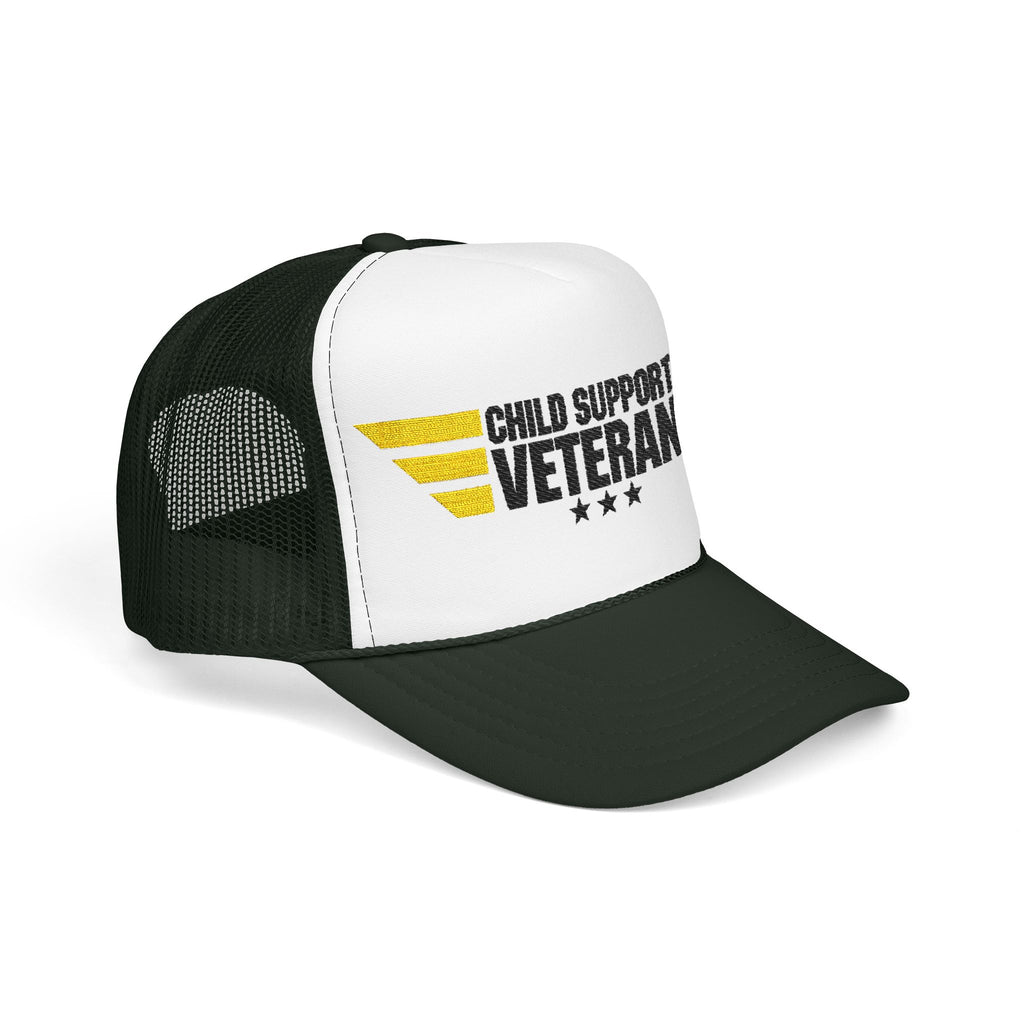 Veteran Wings Trucker Hat — Distressed 'Proud Support Veteran' Foam Cap