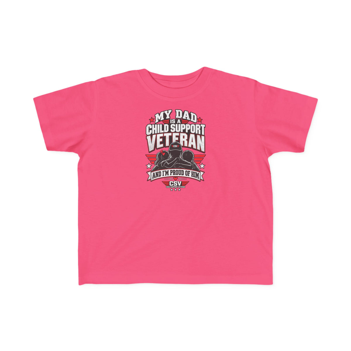 Toddler Tee - "My Dad Child Support Veteran" Patriotic Military Kids Shirt