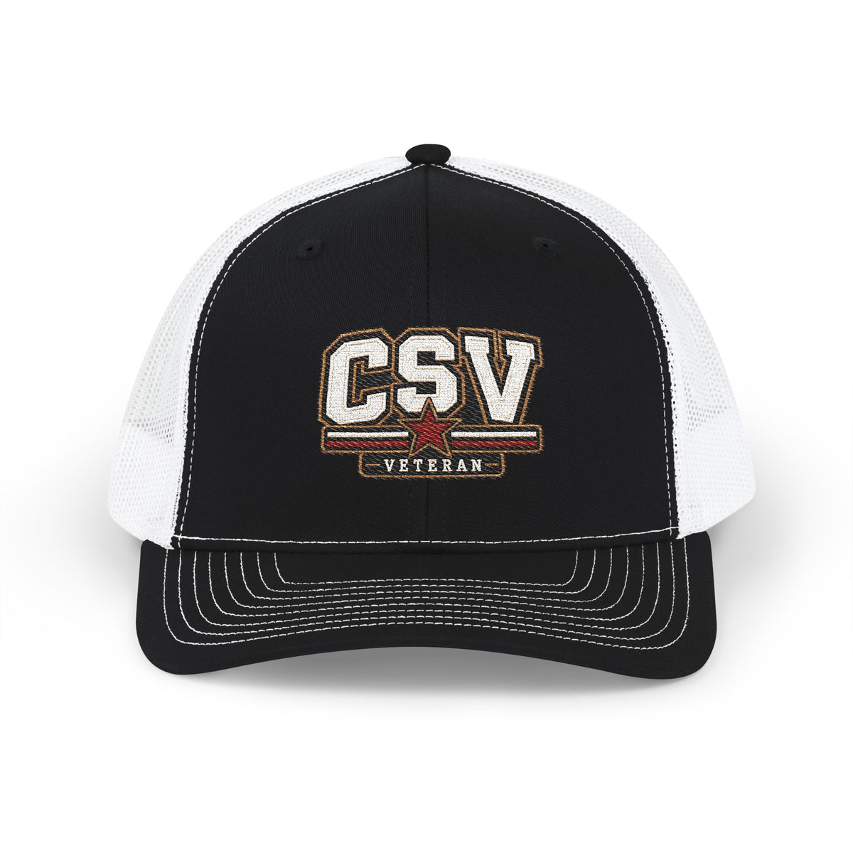 CSV Veteran Trucker Cap — Embroidered Patriotic Snapback