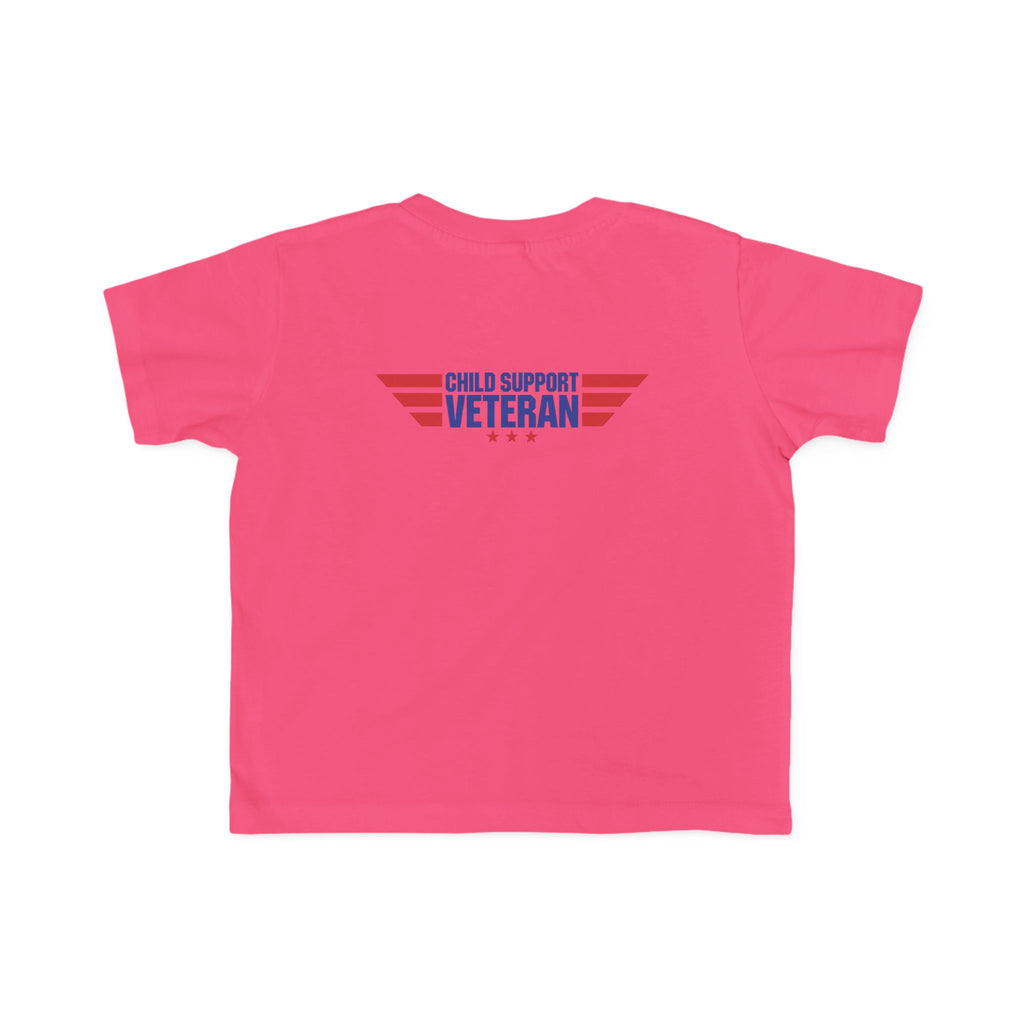 Toddler Tee - "My Dad Child Support Veteran" Patriotic Military Kids Shirt