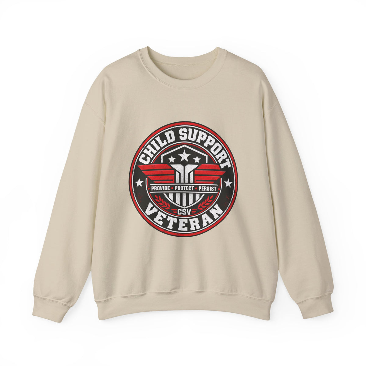 Child Support Veteran Crewneck Sweatshirt — CSV Emblem Pullover