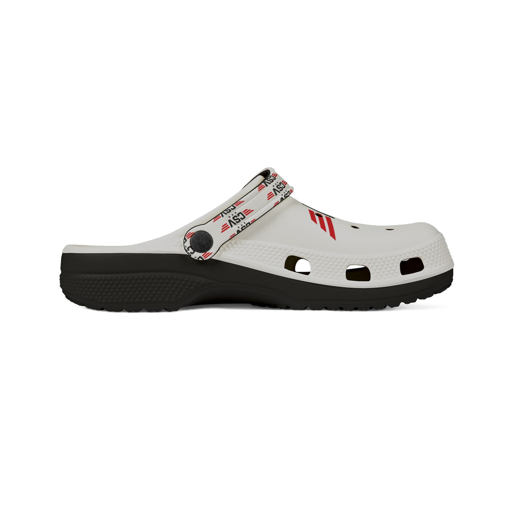 CSV Logo Foam Clogs — White EVA Slip-On Shoes