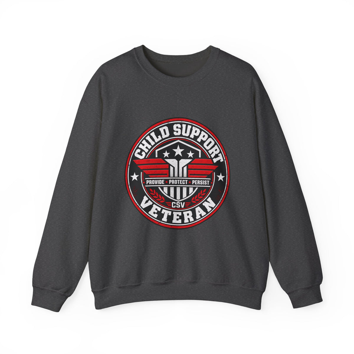 Child Support Veteran Crewneck Sweatshirt — CSV Emblem Pullover