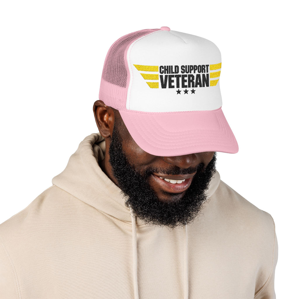 Veteran Wings Trucker Hat — Distressed 'Proud Support Veteran' Foam Cap