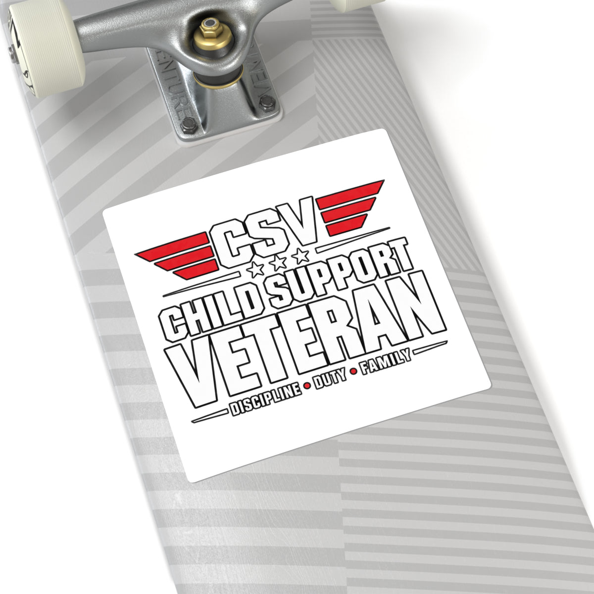 Child Support Veteran Square Sticker — CSV Discipline Duty Family