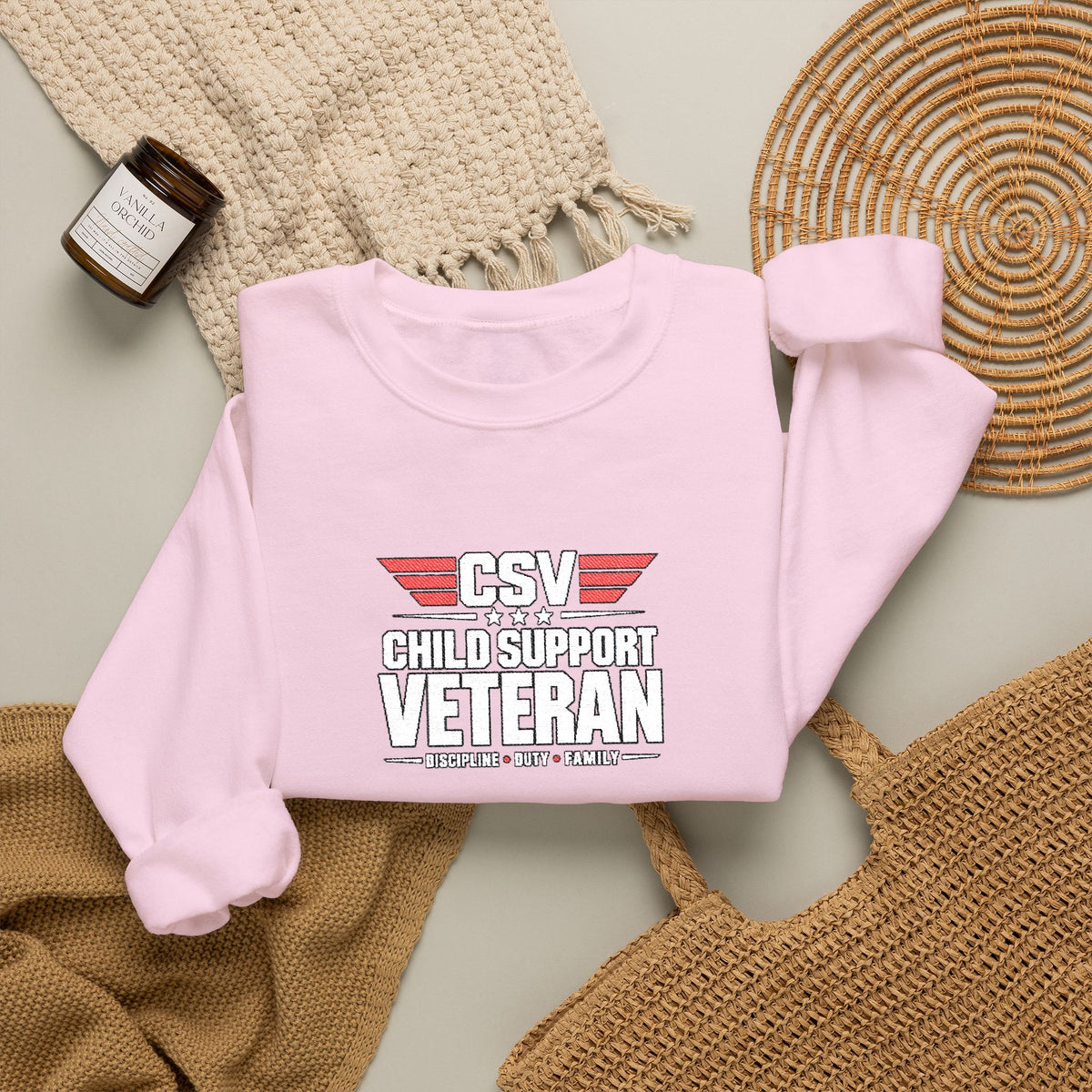 Veteran Dad Sweatshirt — Distressed USA Proud Veteran Crewneck