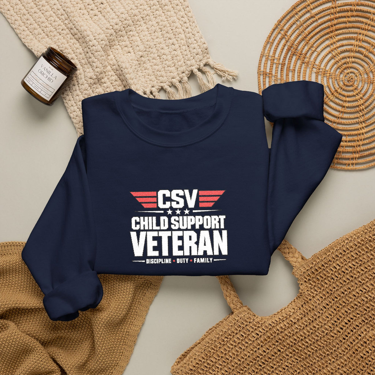 Veteran Dad Sweatshirt — Distressed USA Proud Veteran Crewneck
