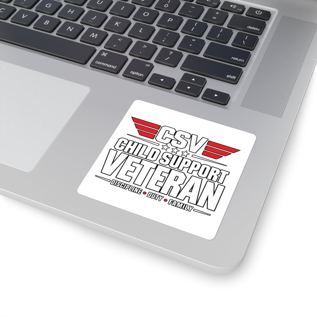 Child Support Veteran Square Sticker — CSV Discipline Duty Family
