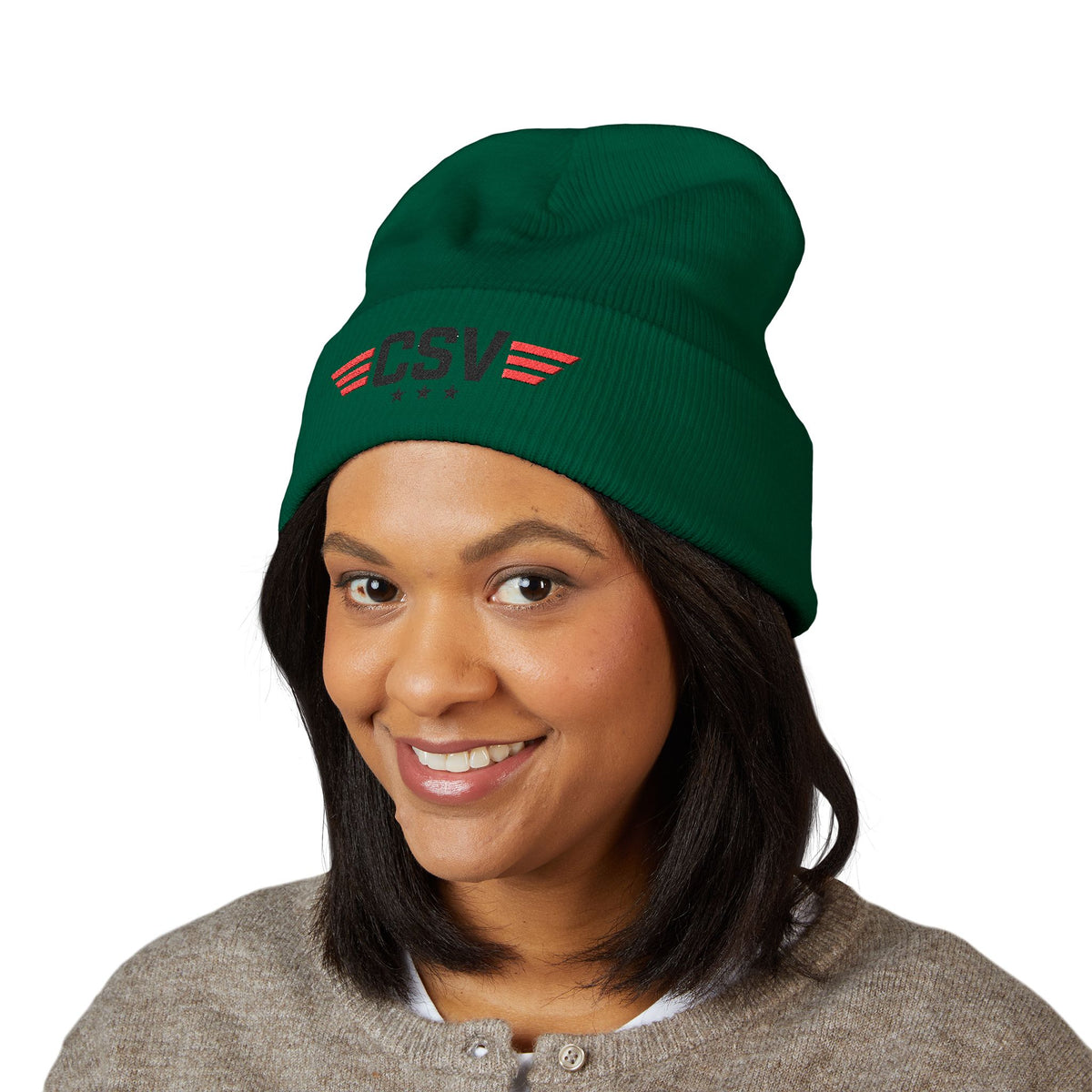 CSV  Embroidered Beanie – Classic Cuffed Winter Hat