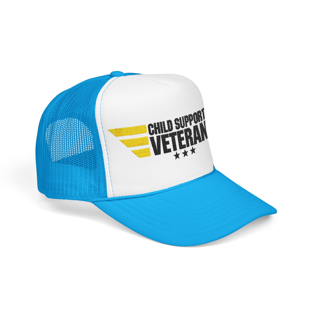 Veteran Wings Trucker Hat — Distressed 'Proud Support Veteran' Foam Cap