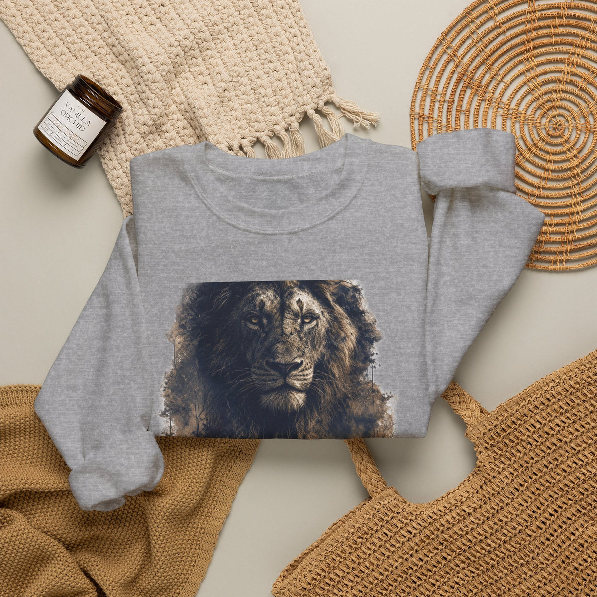 Crewneck Sweatshirt — Child Support Veteran Lion Graphic