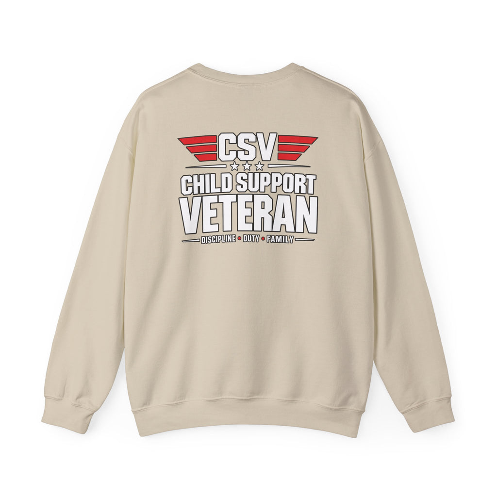 Child Support Veteran Crewneck Sweatshirt — CSV Emblem Pullover