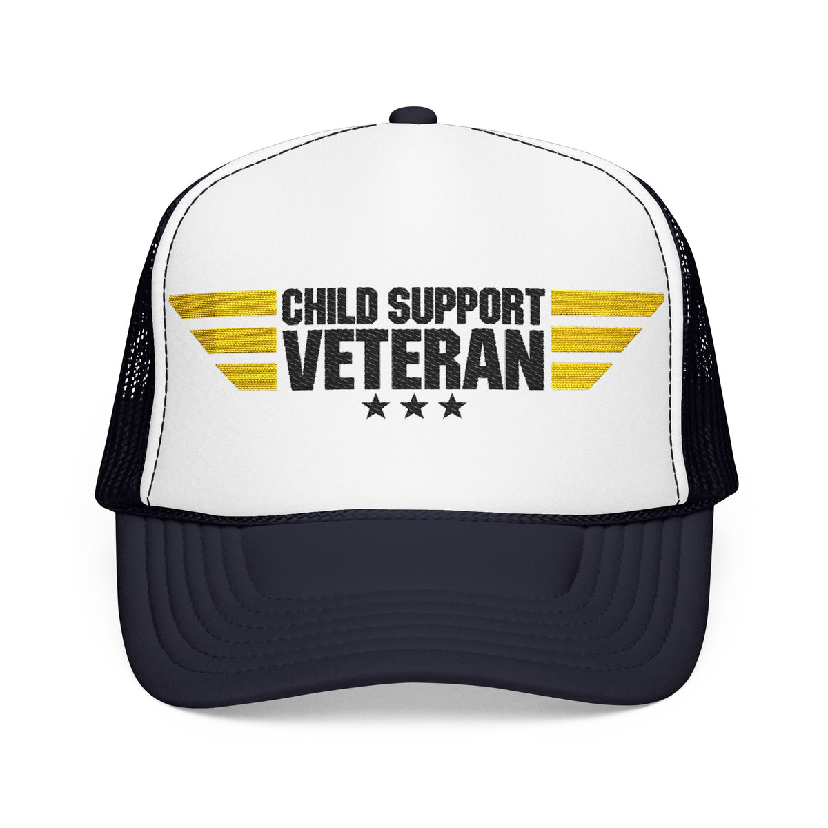 Veteran Wings Trucker Hat — Distressed 'Proud Support Veteran' Foam Cap