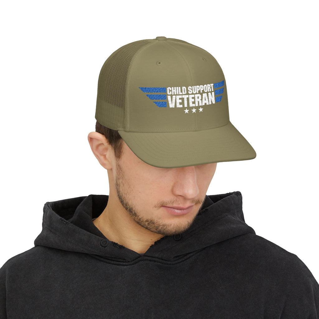Embroidered Trucker Cap — Retro Winged Logo Snapback