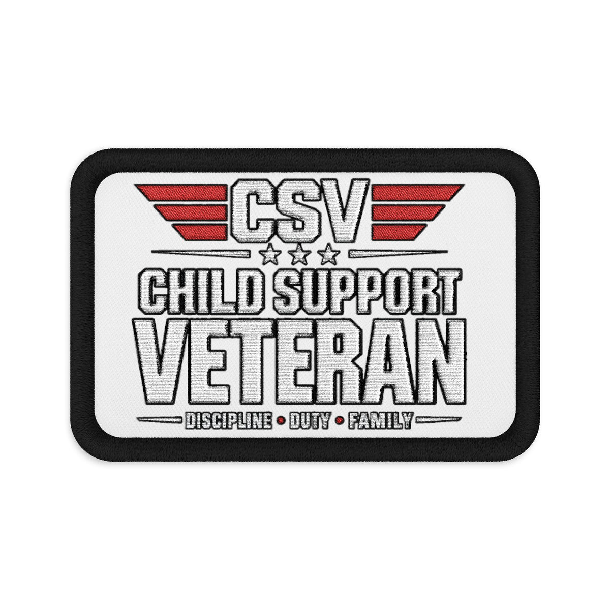 Child Support Veteran Embroidered Patch — CSV Military Tribute Rectangle