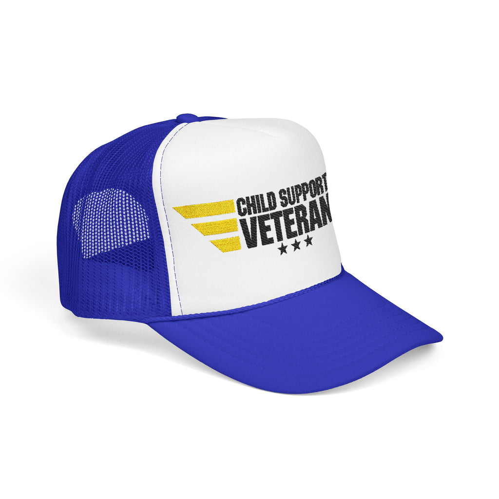 Veteran Wings Trucker Hat — Distressed 'Proud Support Veteran' Foam Cap