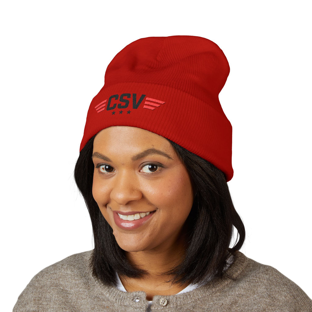 CSV  Embroidered Beanie – Classic Cuffed Winter Hat