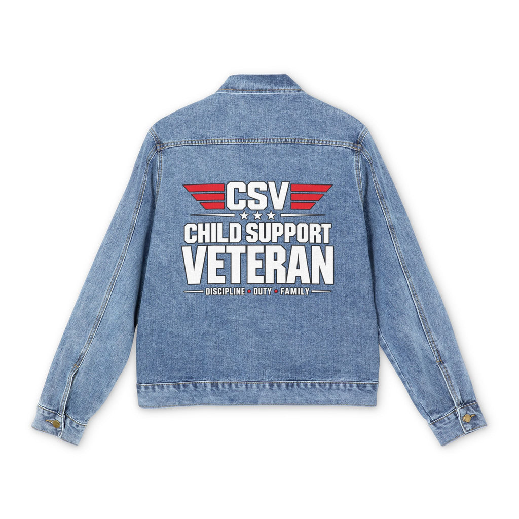 Child Support Veteran Denim Jacket — CSV Back Print Men’s Jean Jacket